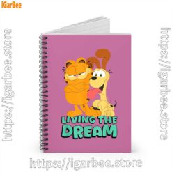 2 garfield and odie living the dream pink notebook