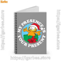 2 garfield christmas my presence is your present brown notebook