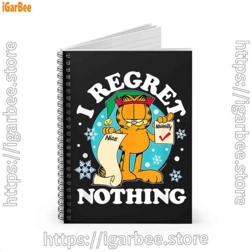 2 garfield christmas naughty list regret nothing black notebook
