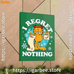 2 garfield christmas naughty list regret nothing green canvas