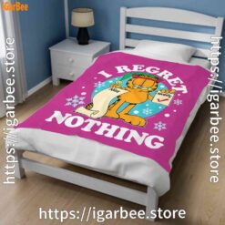 2 garfield christmas naughty list regret nothing pink blanket
