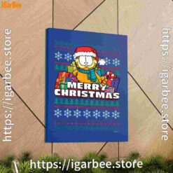 2 garfield christmas santa blue canvas