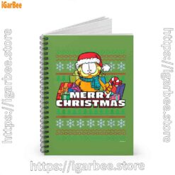 2 garfield christmas santa green notebook