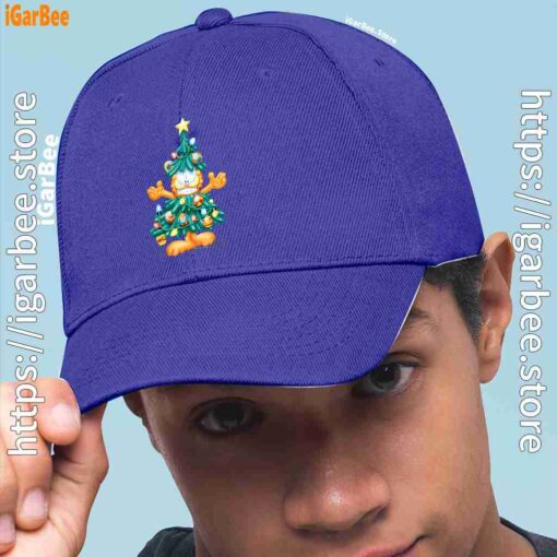 2 garfield christmas tree blue hat men