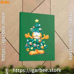 2 garfield christmas tree green canvas