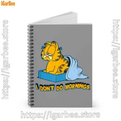 2 garfield dont do mornings brown notebook