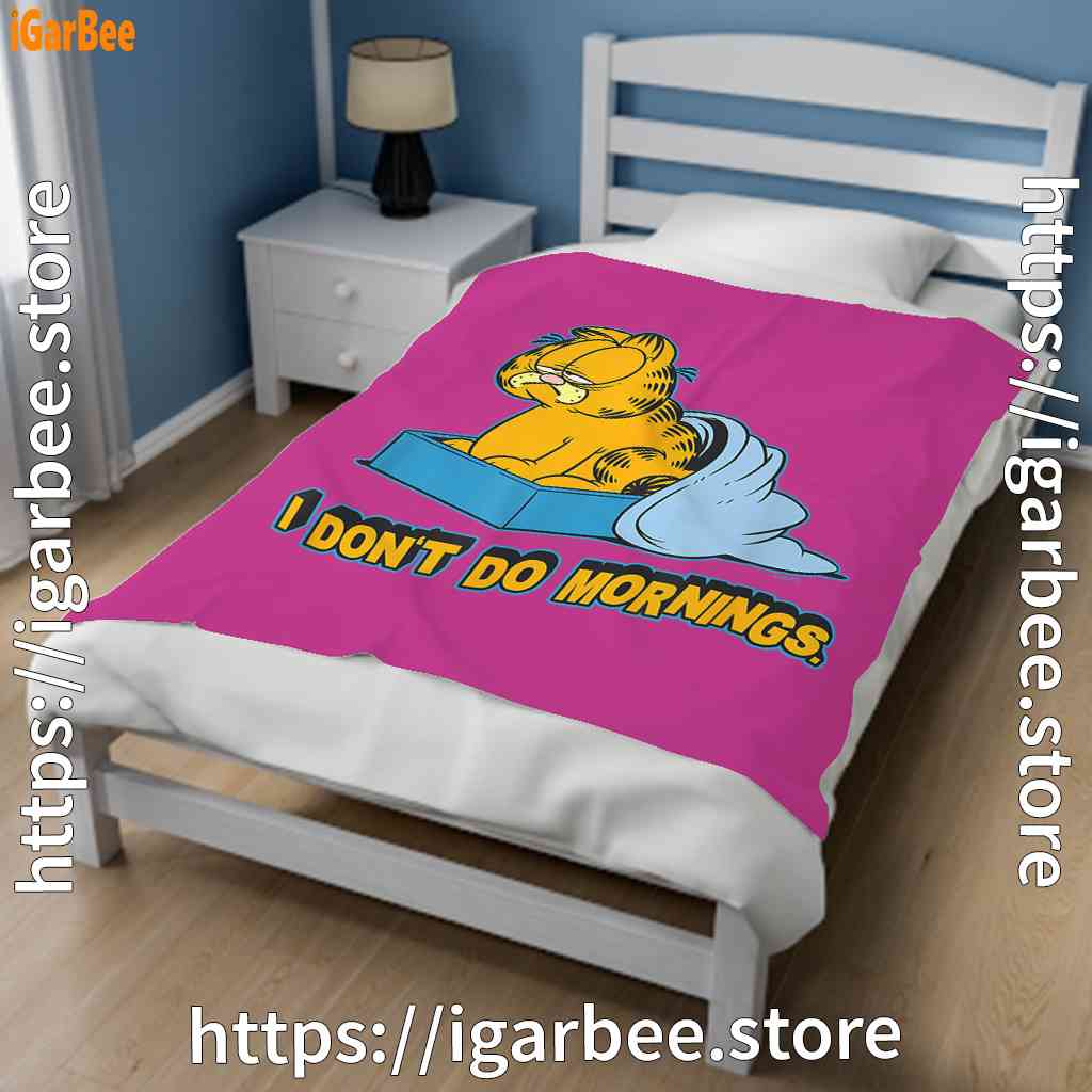 garfield dont do mornings pink blanket garfield dont do mornings pink blanket