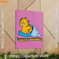 2 garfield dont do mornings pink canvas