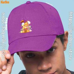 2 garfield group hug purple hat men
