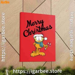 2 garfield merry christmas red canvas