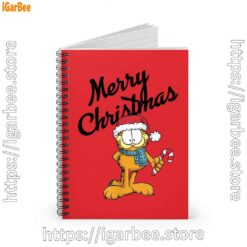 2 garfield merry christmas red notebook