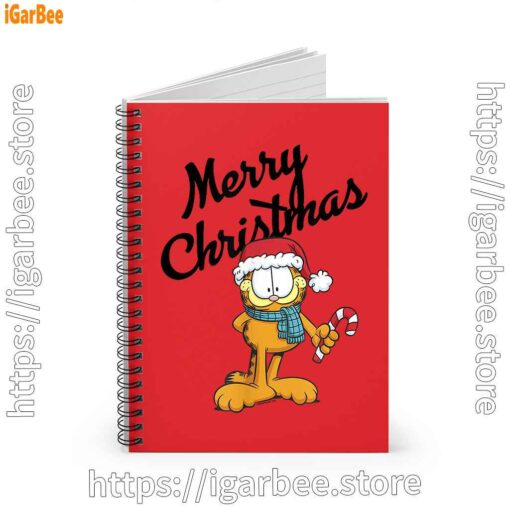 2 garfield merry christmas red notebook