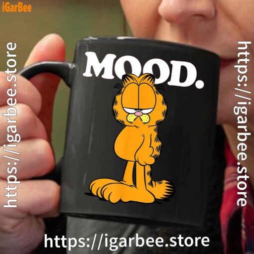 2 garfield mood too tired to care black coffee mug 11oz