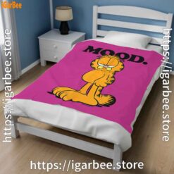 2 garfield mood too tired to care pink blanket
