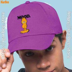 2 garfield mood too tired to care purple hat men