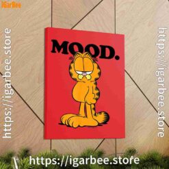 2 garfield mood too tired to care red canvas