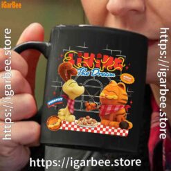 2 garfield movie living dream odie pasta black coffee mug 11oz