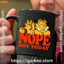 2 garfield nope not today lazy cat black coffee mug 11oz