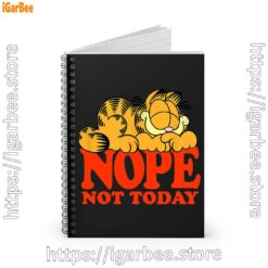 2 garfield nope not today lazy cat black notebook