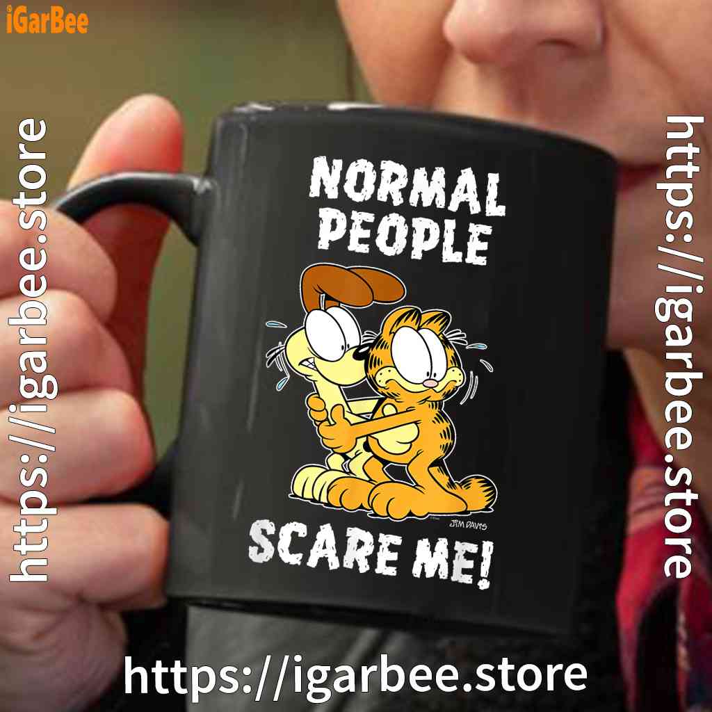 garfield normal people scare me black coffee mug oz garfield normal people scare me black coffee mug oz