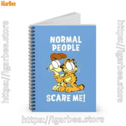 2 garfield normal people scare me blue notebook