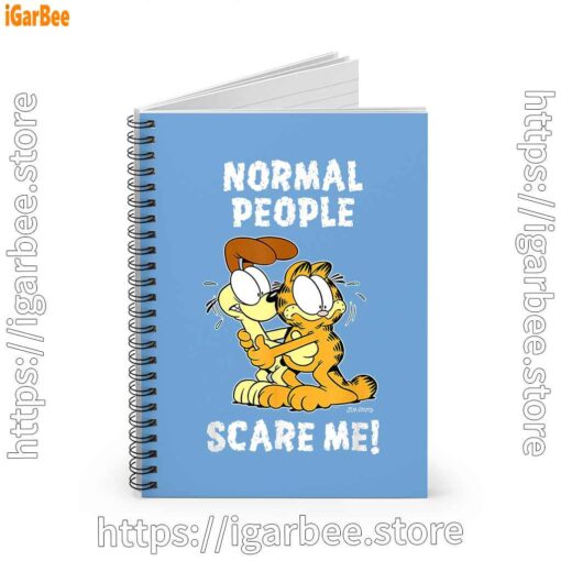 2 garfield normal people scare me blue notebook