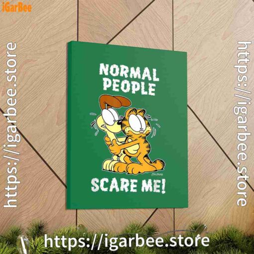 2 garfield normal people scare me green canvas
