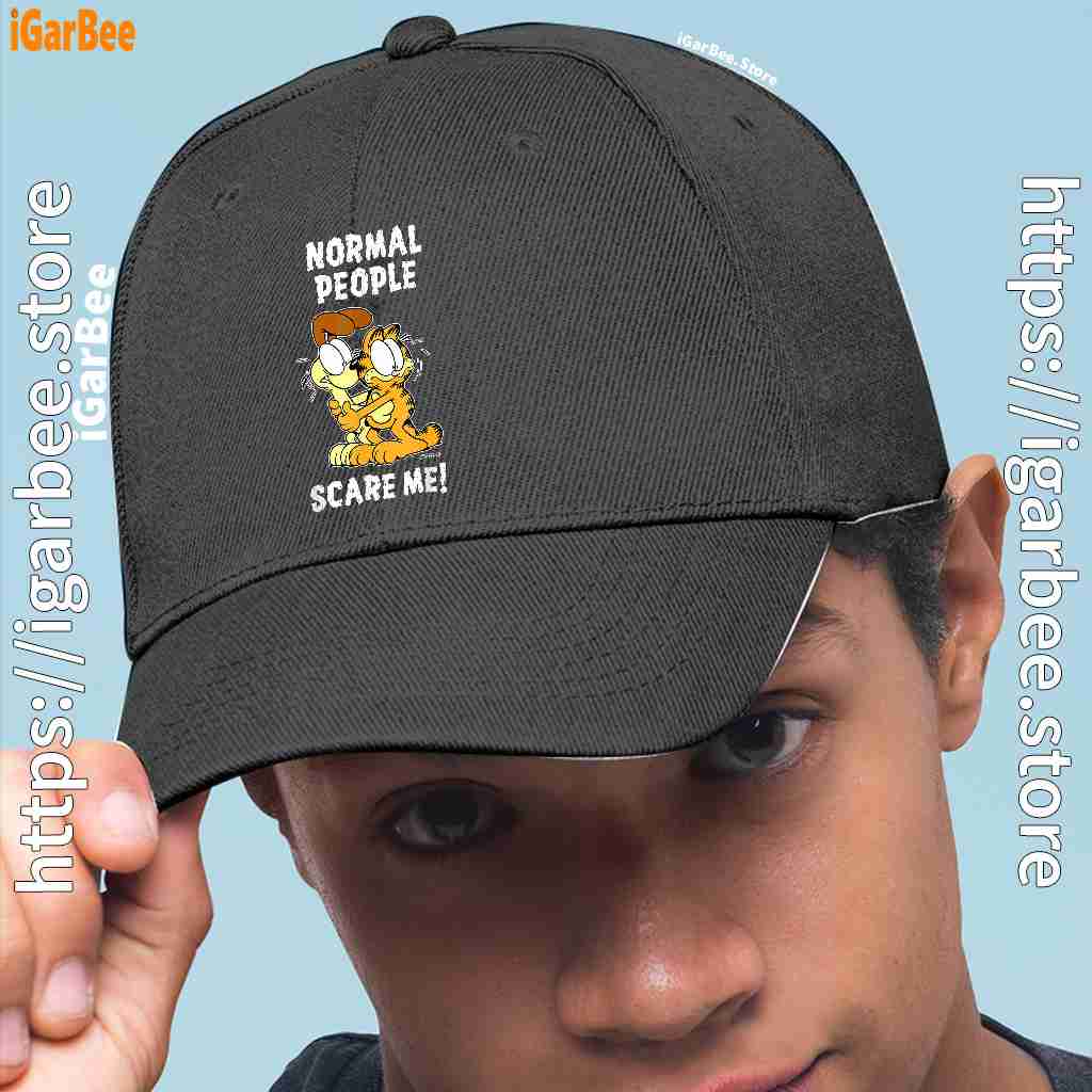 garfield normal people scare me men black hat garfield normal people scare me men black hat