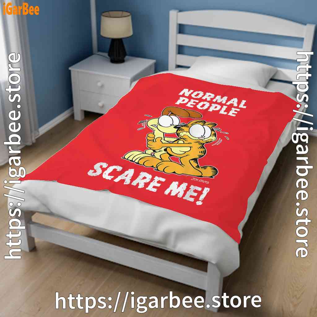 garfield normal people scare me red blanket garfield normal people scare me red blanket