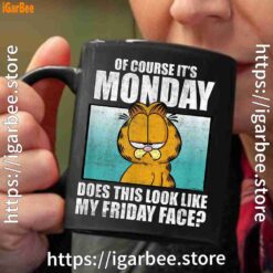 2 garfield of course its monday friday face black coffee mug 11oz