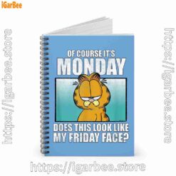2 garfield of course its monday friday face blue notebook