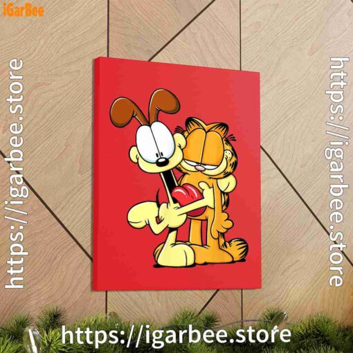 2 ripple junction garfield odie hugging red canvas
