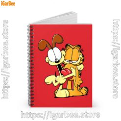 2 ripple junction garfield odie hugging red notebook