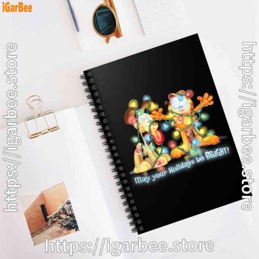 3 christmas garfield bright holidays black notebook