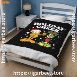 3 christmas garfield holiday cheer odie black blanket