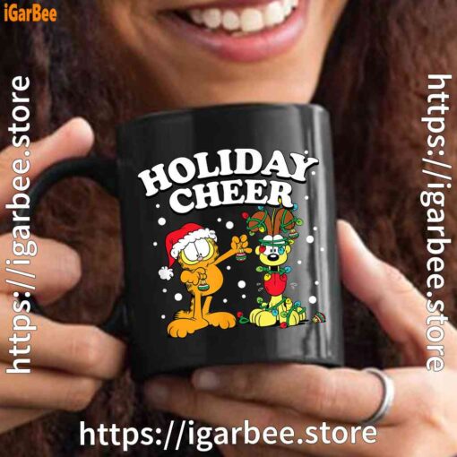 3 christmas garfield holiday cheer odie black mug 15oz