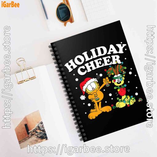 3 christmas garfield holiday cheer odie black notebook