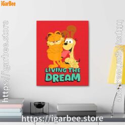 3 garfield and odie living the dream red canvas