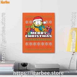 3 garfield christmas santa orange canvas
