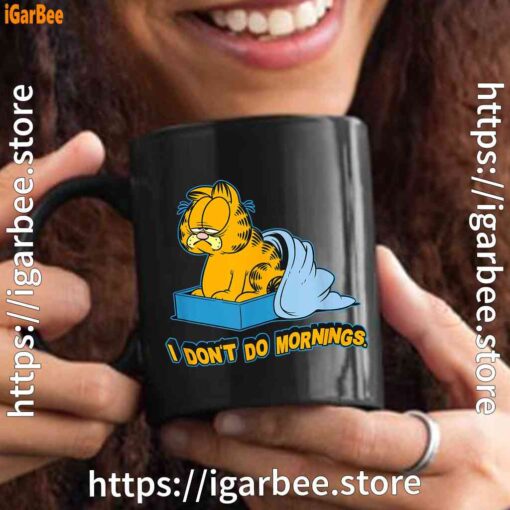 3 garfield dont do mornings black mug 15oz