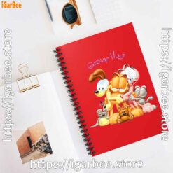 3 garfield group hug red notebook