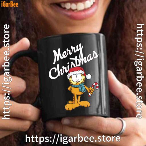 3 garfield merry christmas black mug 15oz