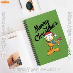 3 garfield merry christmas green notebook