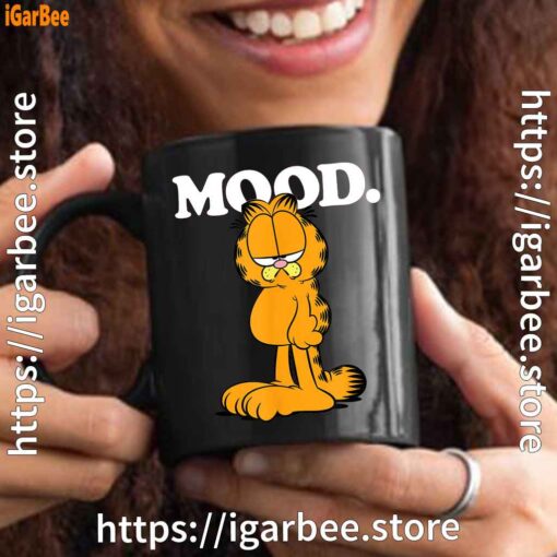 3 garfield mood too tired to care black mug 15oz