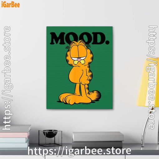 3 garfield mood too tired to care green canvas
