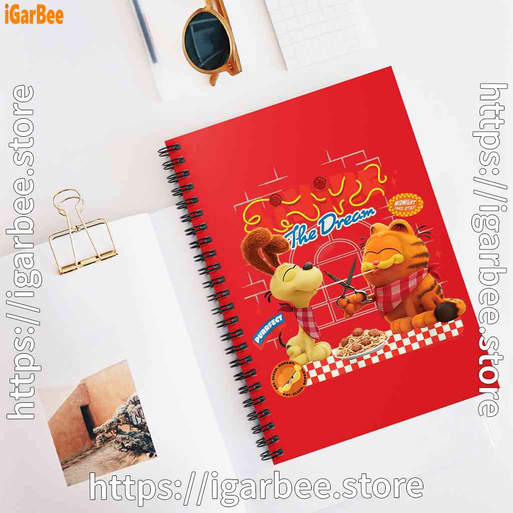 garfield movie living dream odie pasta red notebook garfield movie living dream odie pasta red notebook