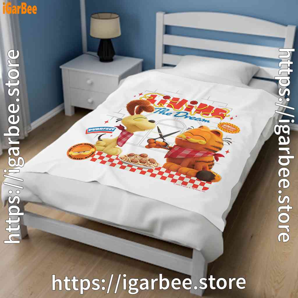 garfield movie living dream odie pasta white blanket garfield movie living dream odie pasta white blanket