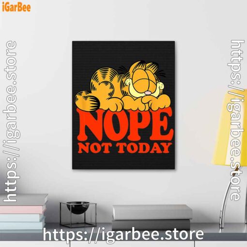 3 garfield nope not today lazy cat black canvas
