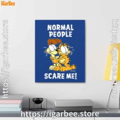 3 garfield normal people scare me blue canvas