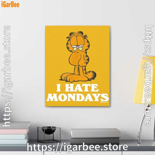 3 hate mondays garfield are just nature’s way of ruining my life yellow canvas